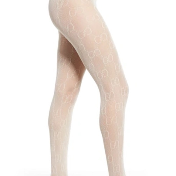 Gucci ivory monogram Patterned Hosiery NWT - Picture 1 of 8